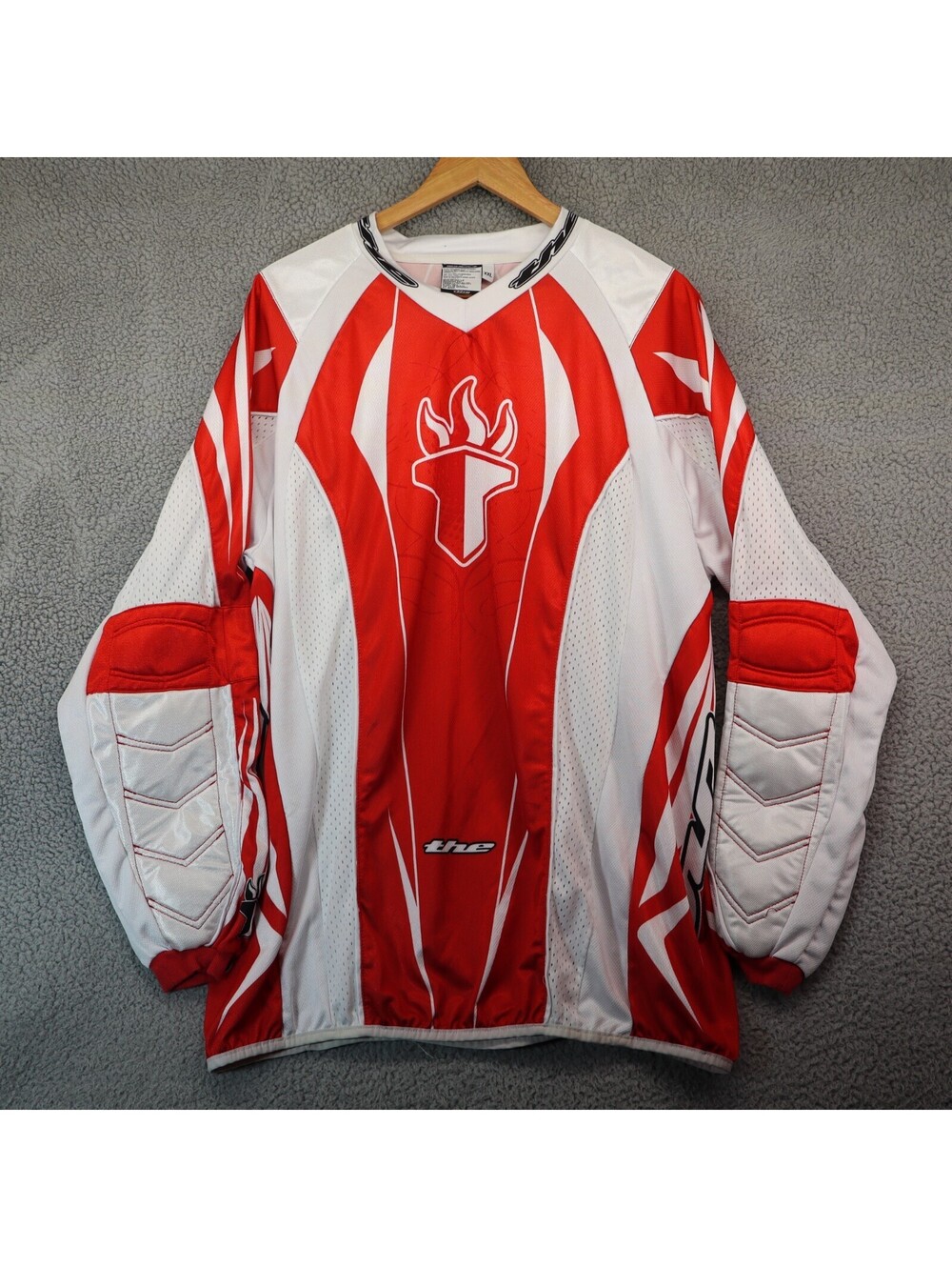 T.H.E. Sport Racing BMX Bike Jersey Red White sz 2XL y2k